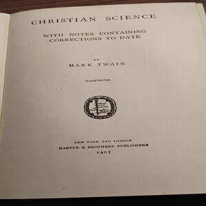 TWAIN, MARK Christian Science.